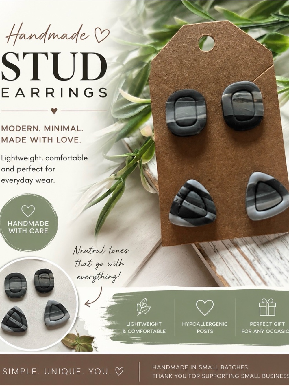 Stylish Gray and Black Kids Earrings Set